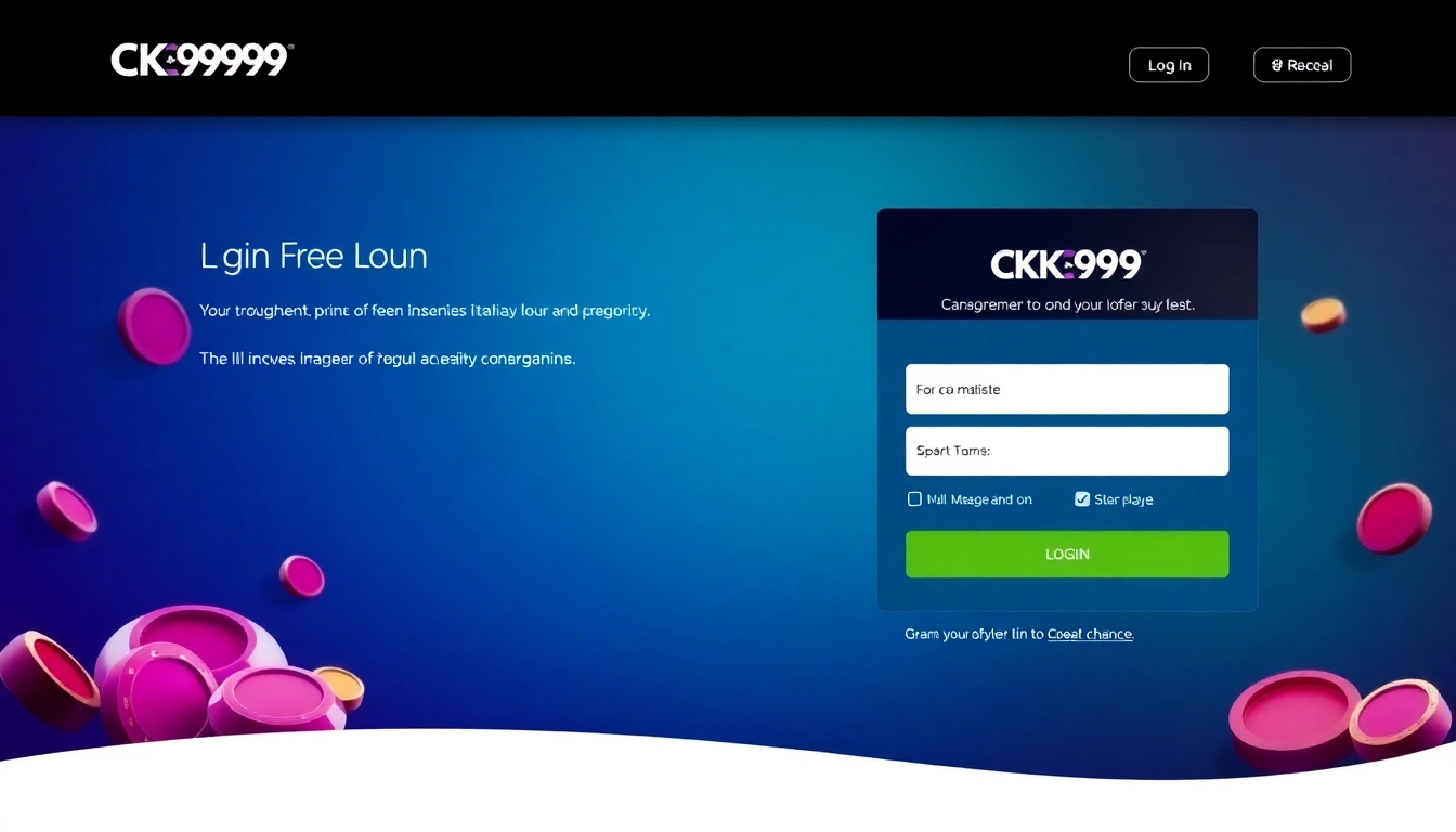 Secure ck999 login screen with modern design, easy access, and casino elements for seamless user experience