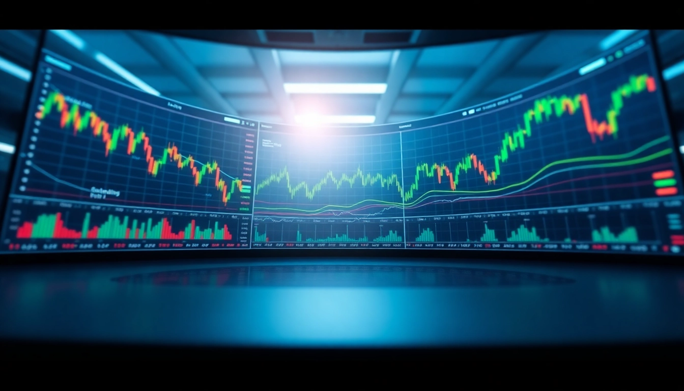 Professional trader analyzing online stock trading charts on a computer screen for smarter
